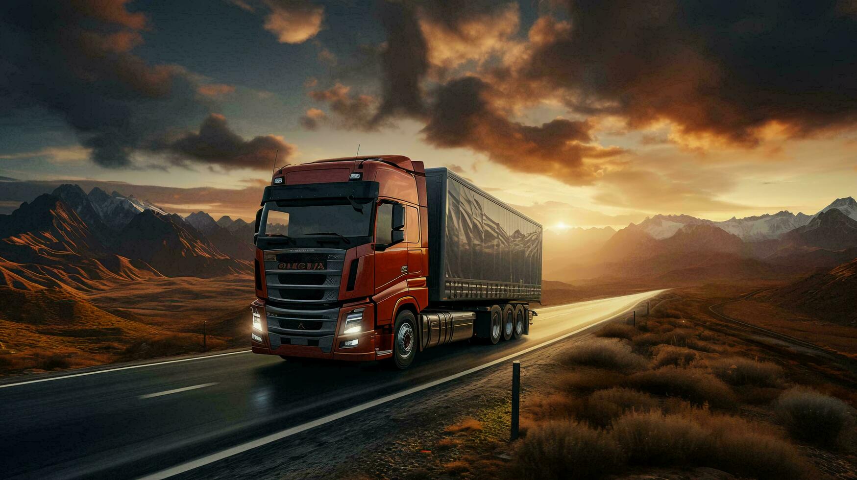 a-big-truck-is-driving-along-the-highway-delivering-goods-the-concept-of-logistics-and-delivery-routes-by-road-ai-generated-free-photo